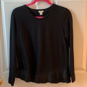 WORN ONCE - J.Crew black ruffled sweatshirt